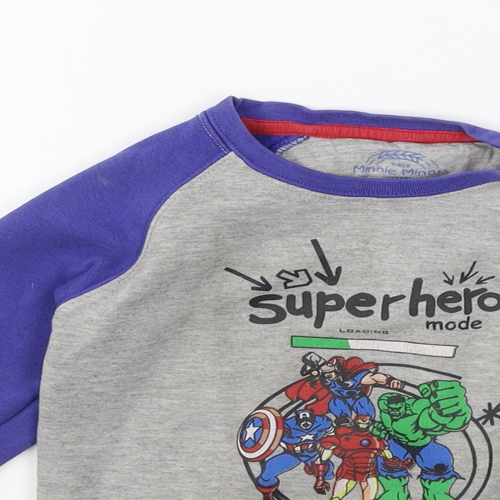Minnie Minors Boys Grey  Jersey Pullover Sweatshirt Size 3-4 Years