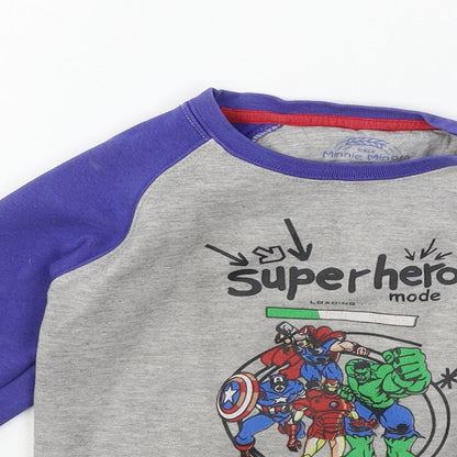 Minnie Minors Boys Grey  Jersey Pullover Sweatshirt Size 3-4 Years
