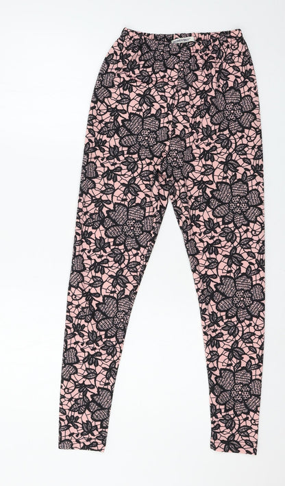 forestblu Womens Pink Floral Jersey Capri Leggings Size XS L25 in