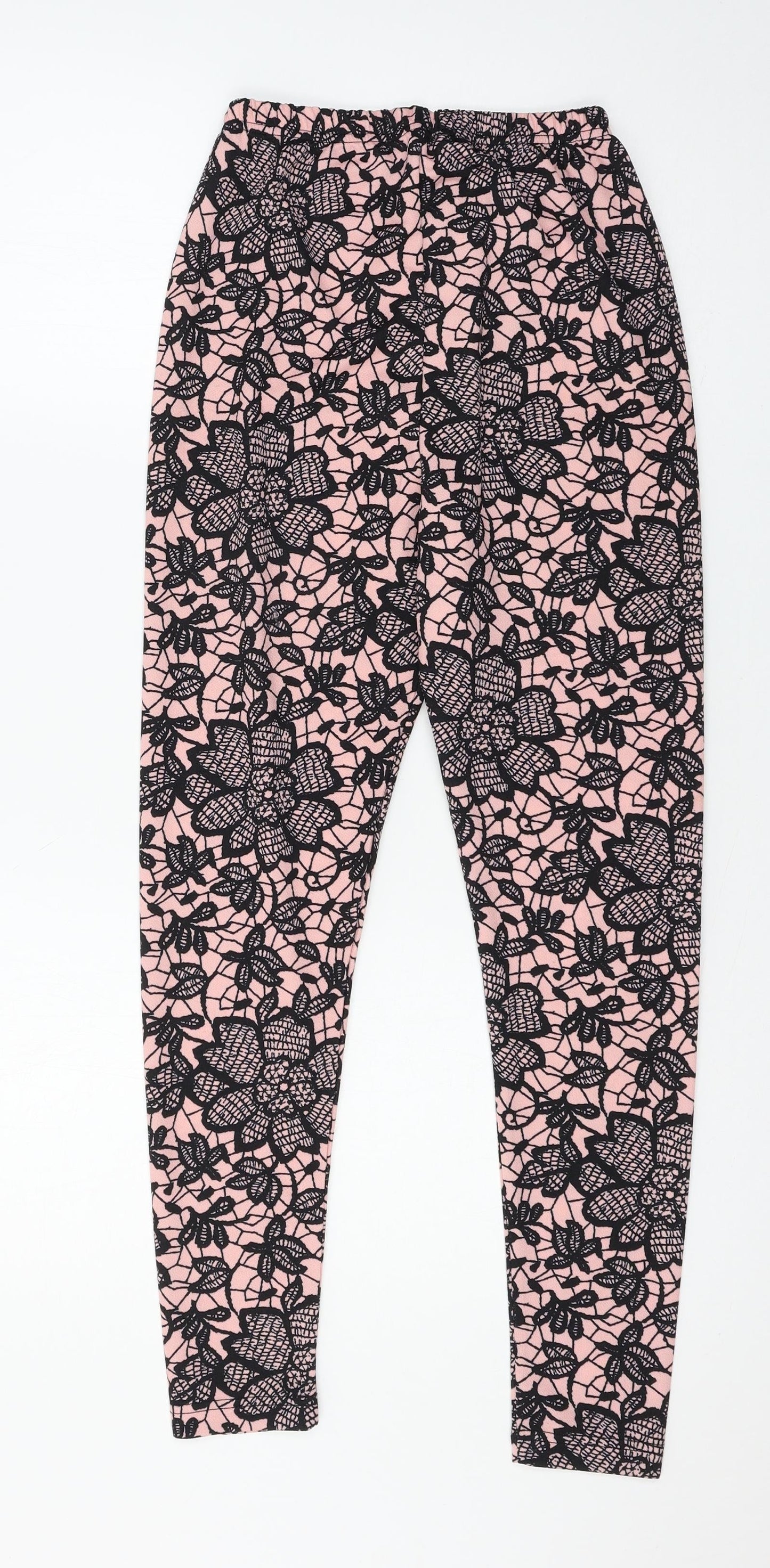 forestblu Womens Pink Floral Jersey Capri Leggings Size XS L25 in