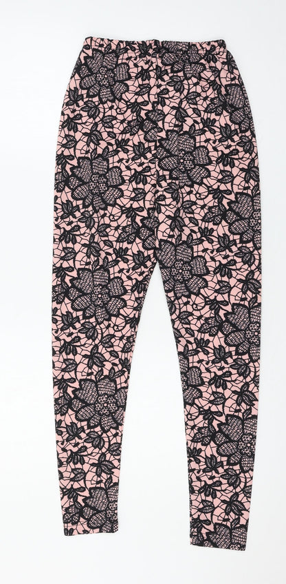 forestblu Womens Pink Floral Jersey Capri Leggings Size XS L25 in