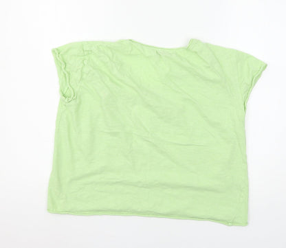 Womens UK Size L Pull&Bear Green Basic T-Shirt