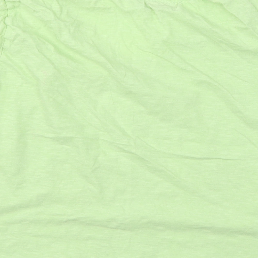 Womens UK Size L Pull&Bear Green Basic T-Shirt