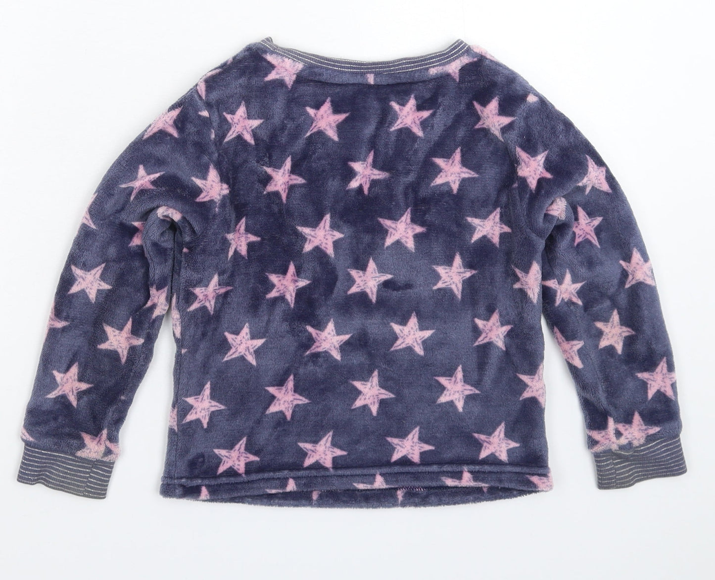 Matalan Girls Multicoloured Geometric Fleece Top Pyjama Top Size 6 Years