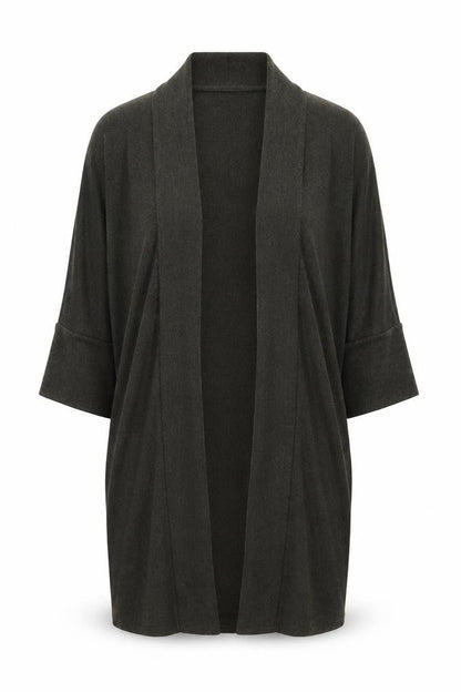 Front view of George women’s green knit cardigan jumper, size UK 12