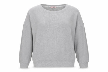Front view of Boux Avenue women’s grey knit jumper, size UK 14