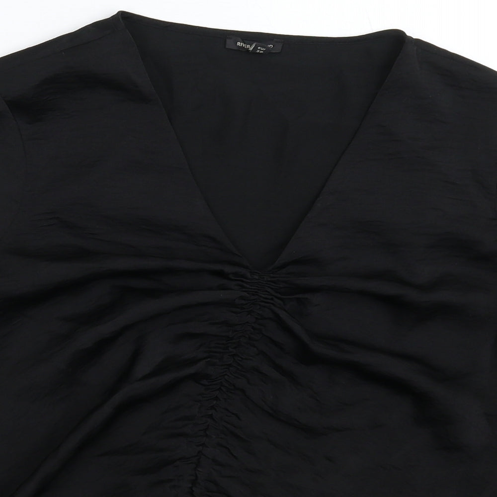 Womens UK Size 12 River Island Black Basic Blouse