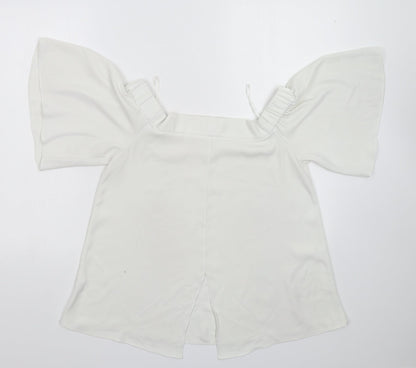 Womens UK Size 10 River Island White Basic Blouse