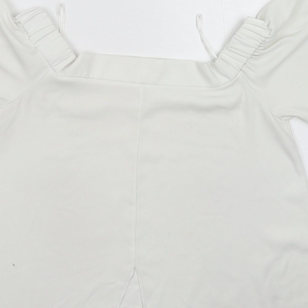 Womens UK Size 10 River Island White Basic Blouse