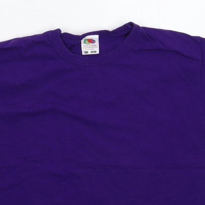 Fruit of the Loom Boys Purple   Basic T-Shirt Size 10-11 Years
