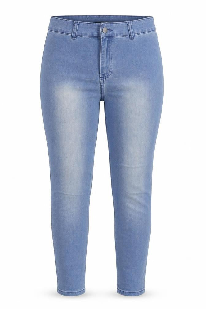 Front view of Crafted women’s blue denim jegging jeans, size UK 10, 23-inch leg