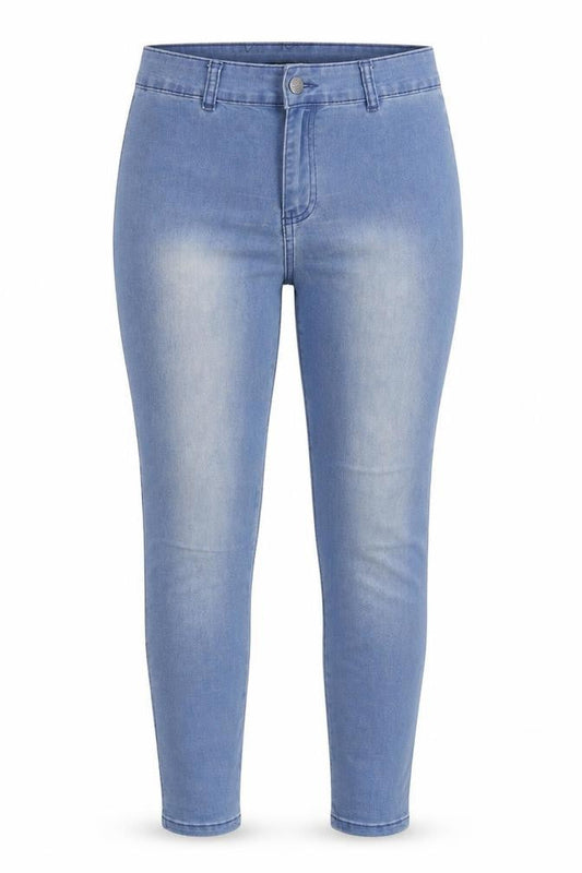 Front view of Crafted women’s blue denim jegging jeans, size UK 10, 23-inch leg