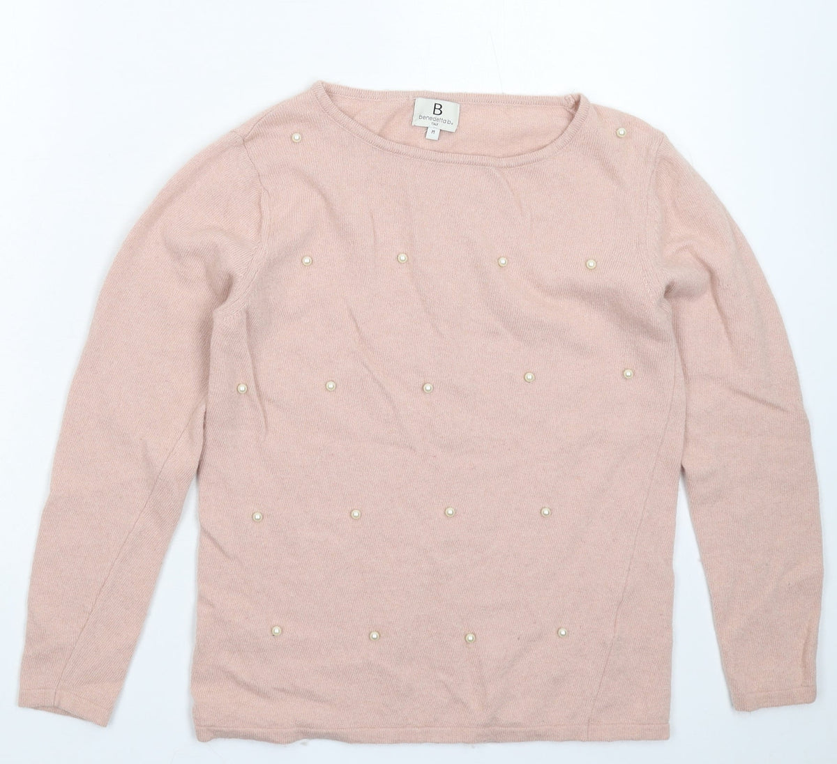 Additional front view of Benedetta B women’s beige knit jumper, size M