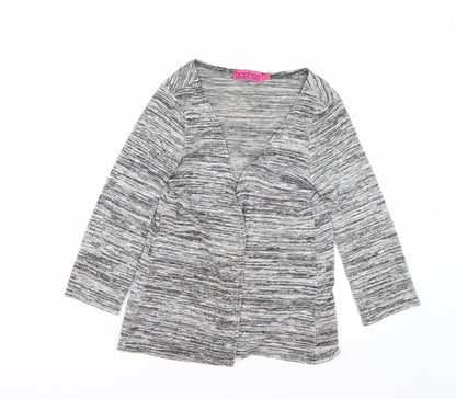 Boohoo Womens Grey Striped  Cardigan Jumper Size 8
