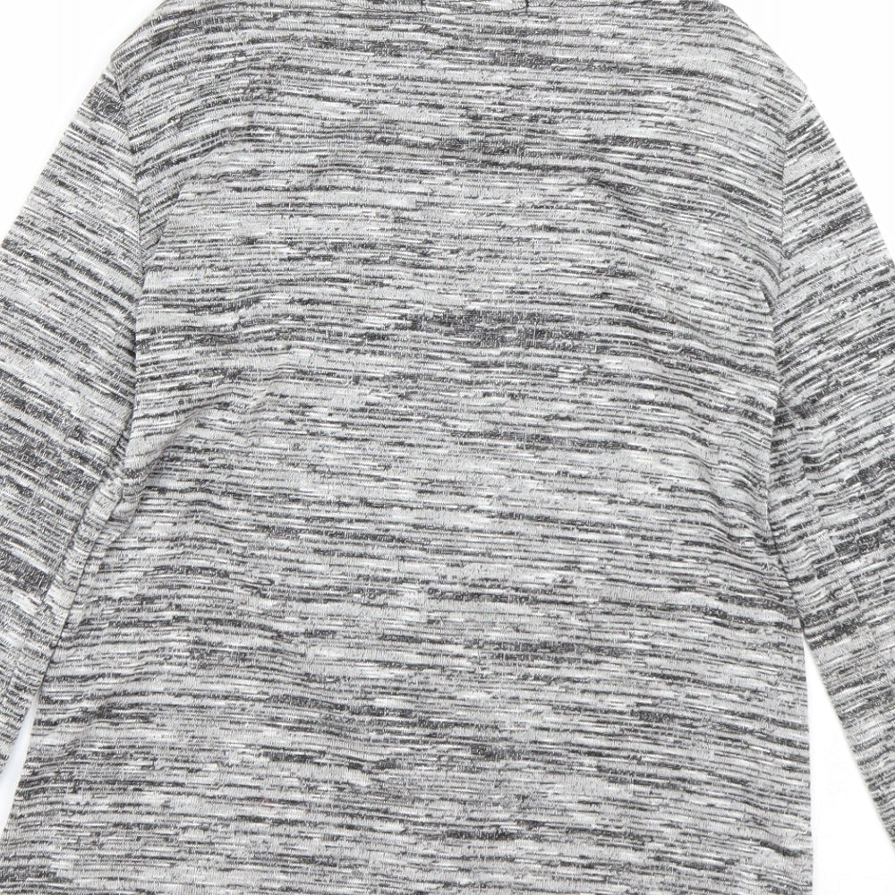 Boohoo Womens Grey Striped  Cardigan Jumper Size 8