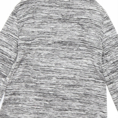 Boohoo Womens Grey Striped  Cardigan Jumper Size 8