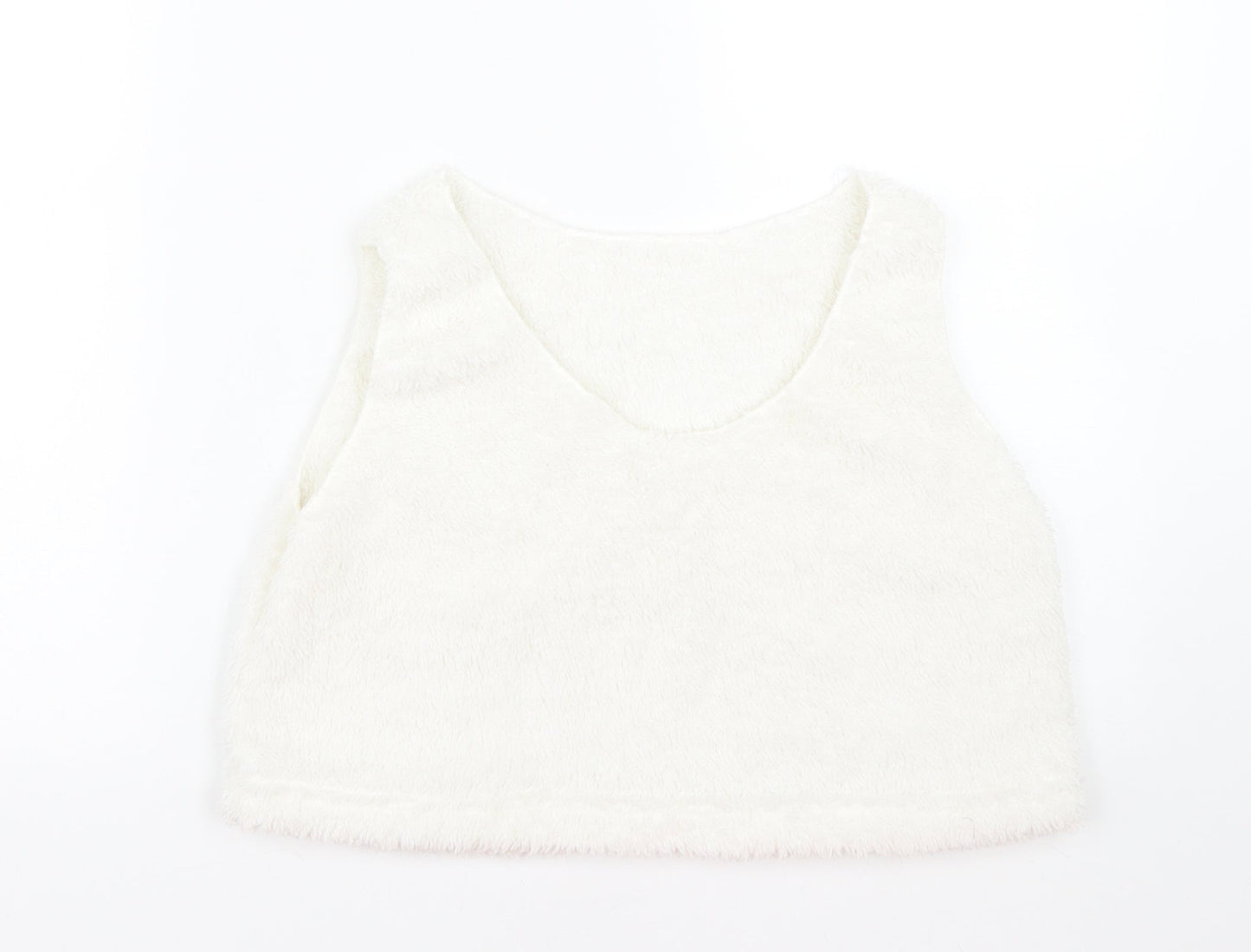 Womens UK Size M Preworn White Basic Tank