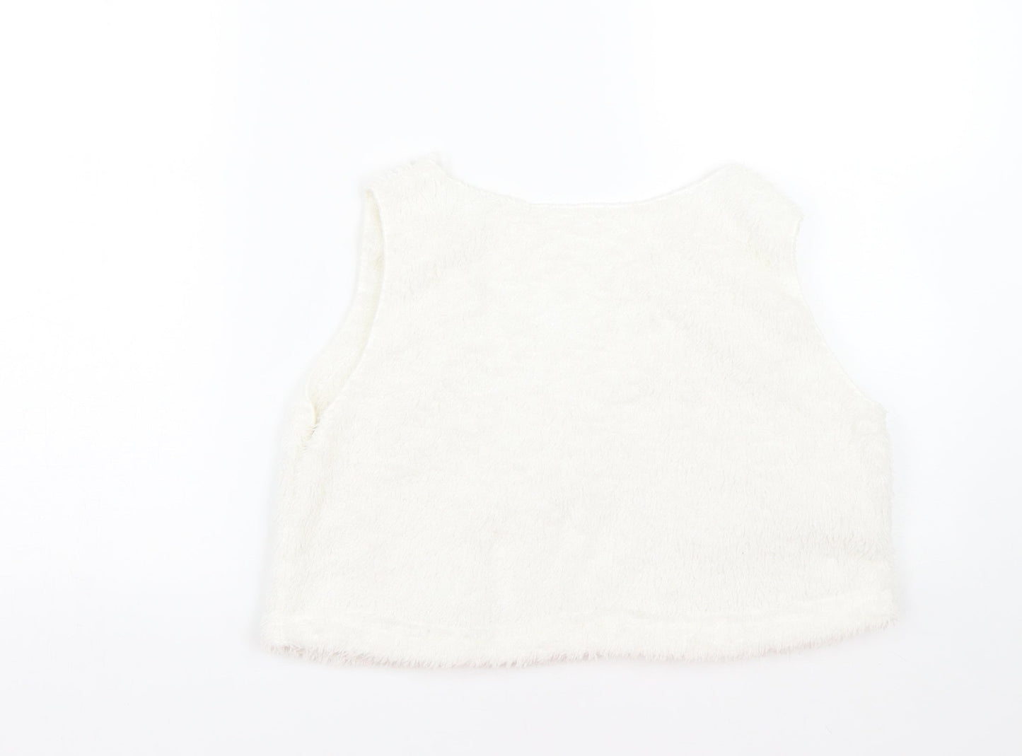 Womens UK Size M Preworn White Basic Tank