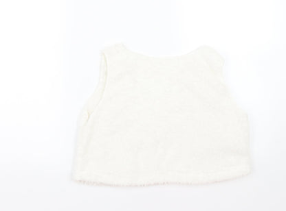 Womens UK Size M Preworn White Basic Tank