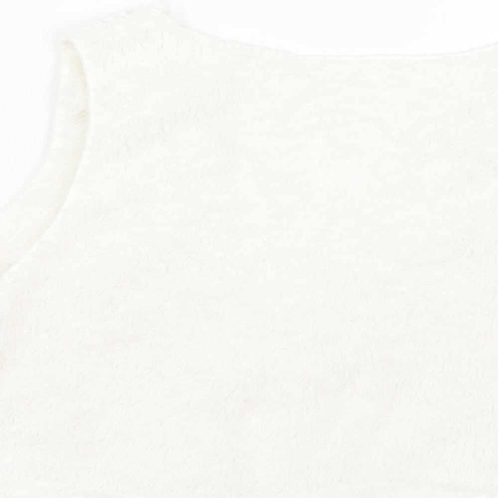 Womens UK Size M Preworn White Basic Tank