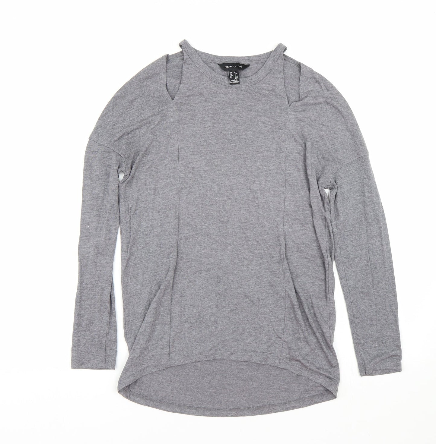 Womens UK Size 6 New Look Grey Basic T-Shirt