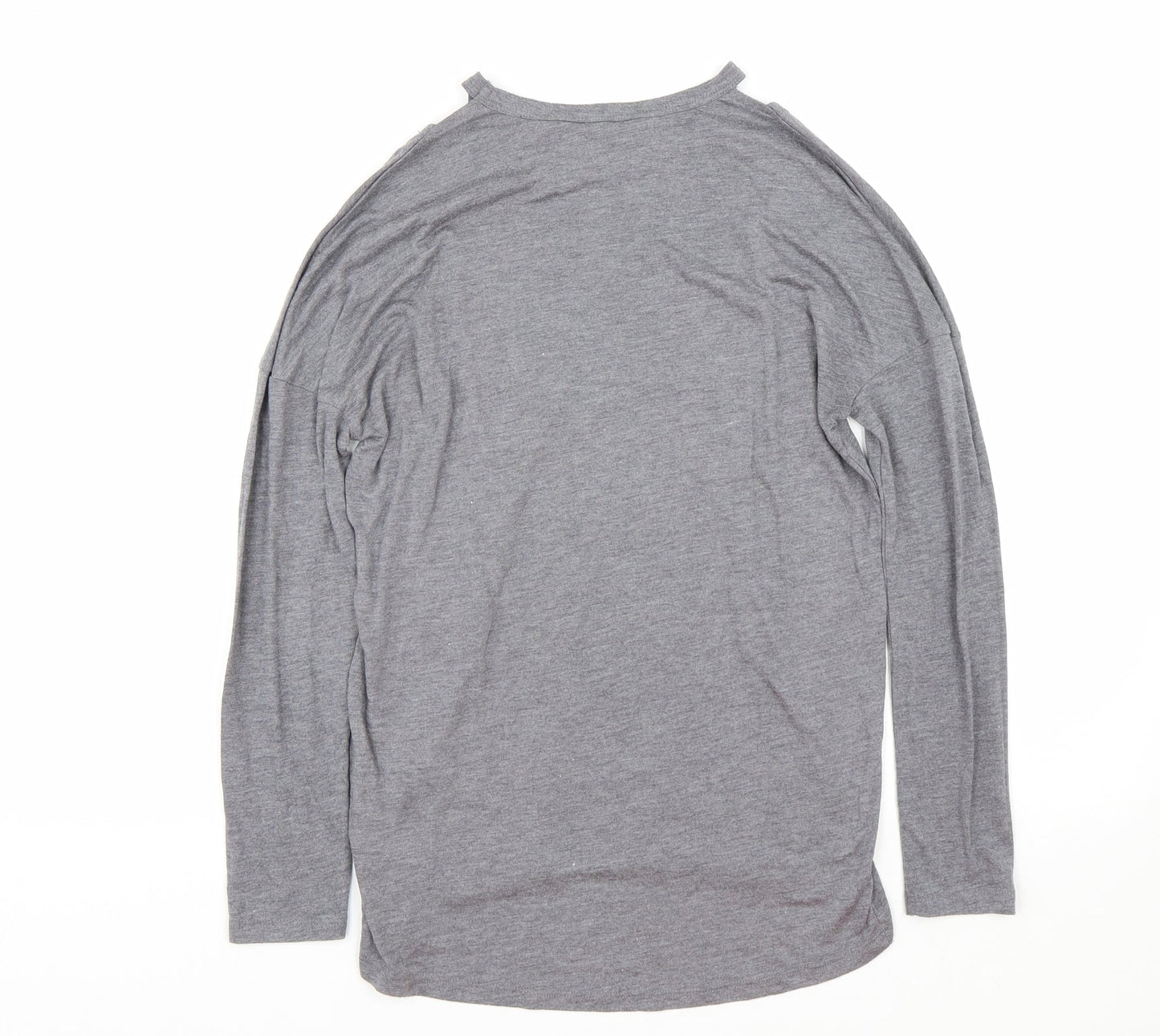 Womens UK Size 6 New Look Grey Basic T-Shirt