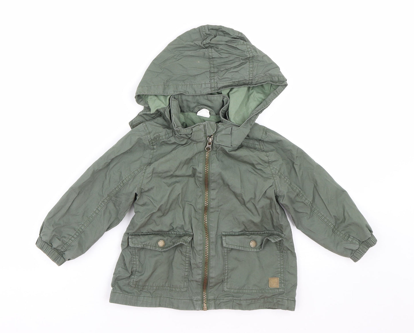 H&M Boys Green   Jacket Coat Size 2 Years