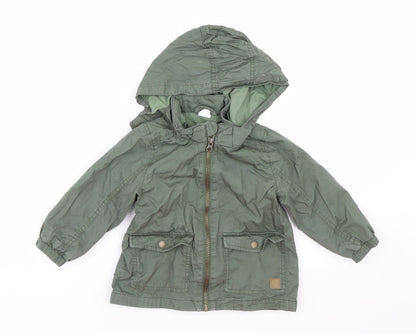 H&M Boys Green   Jacket Coat Size 2 Years