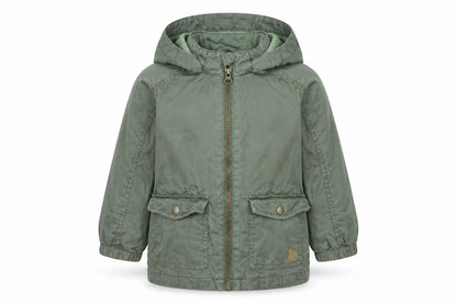 Front view of H&M boys’ green jacket coat, size 2, years