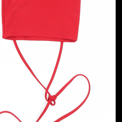 Womens UK Size 6 PRETTYLITTLETHING Red Cropped Tank