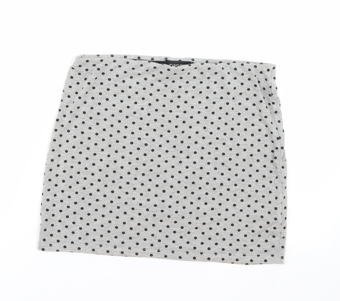 Papaya Womens Grey Polka Dot  Cropped T-Shirt Size 10