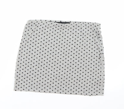 Papaya Womens Grey Polka Dot  Cropped T-Shirt Size 10