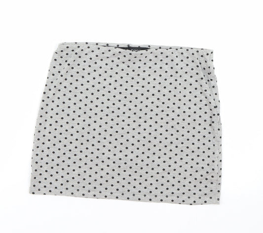 Papaya Womens Grey Polka Dot  Cropped T-Shirt Size 10