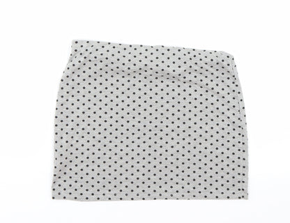 Papaya Womens Grey Polka Dot  Cropped T-Shirt Size 10