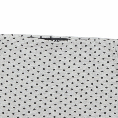 Papaya Womens Grey Polka Dot  Cropped T-Shirt Size 10
