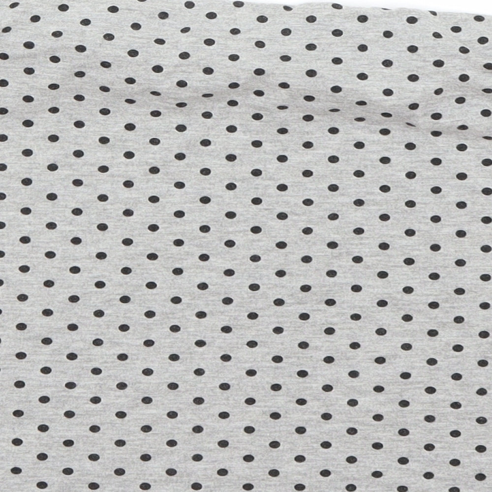 Papaya Womens Grey Polka Dot  Cropped T-Shirt Size 10
