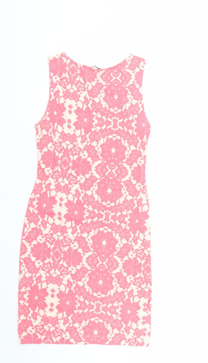 H&M Womens Pink Floral  Tank Dress  Size S