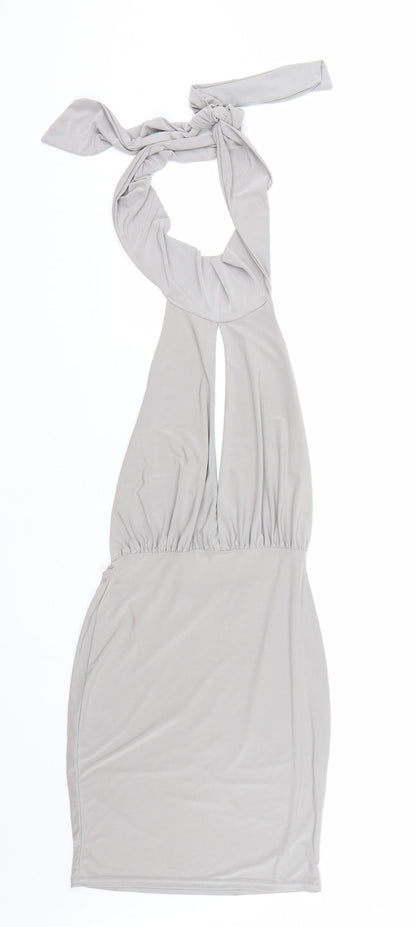 PRETTYLITTLETHING Womens Grey   Basic T-Shirt Size 6