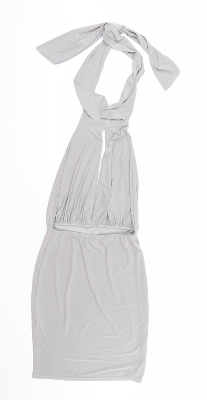 PRETTYLITTLETHING Womens Grey   Basic T-Shirt Size 6