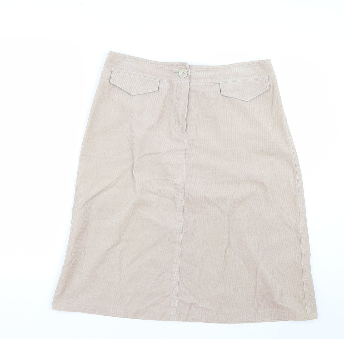 New Look Womens Beige  Corduroy Trumpet Skirt Size 14