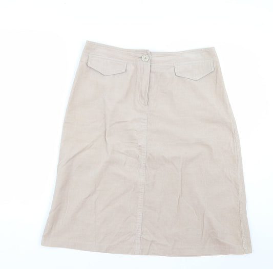 New Look Womens Beige  Corduroy Trumpet Skirt Size 14