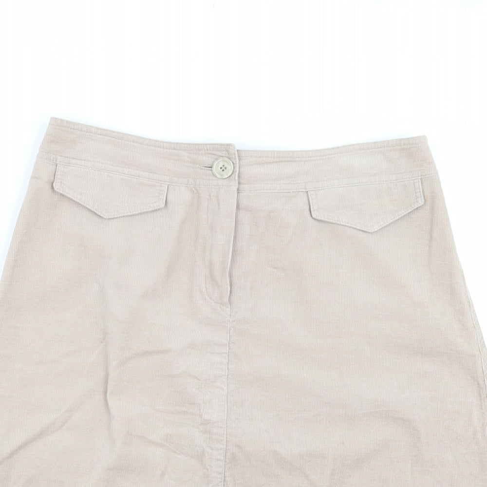 New Look Womens Beige  Corduroy Trumpet Skirt Size 14