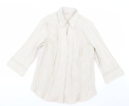 Bonmarché Womens Beige   Basic Button-Up Size 18