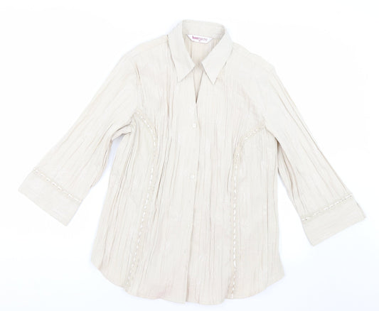 Bonmarché Womens Beige   Basic Button-Up Size 18