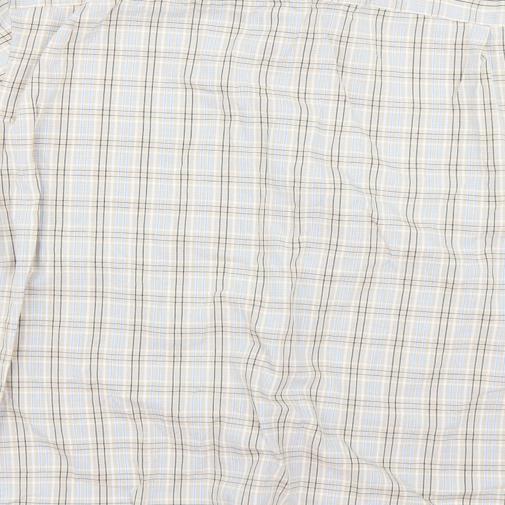 Mens UK Size M Blue Harbour Beige  Button-Up Short Sleeve Casual Shirt