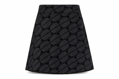 Front view of Look women’s black striped trumpet skirt, size UK 14