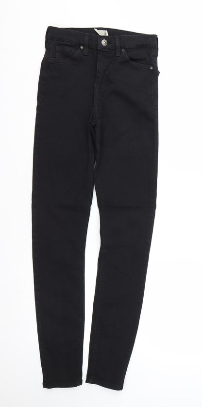 Topshop Womens Black  Denim Skinny Jeans Size 26 L28 in