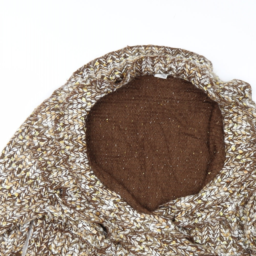 Womens UK Size XL Preworn Brown Cardigan Jumper