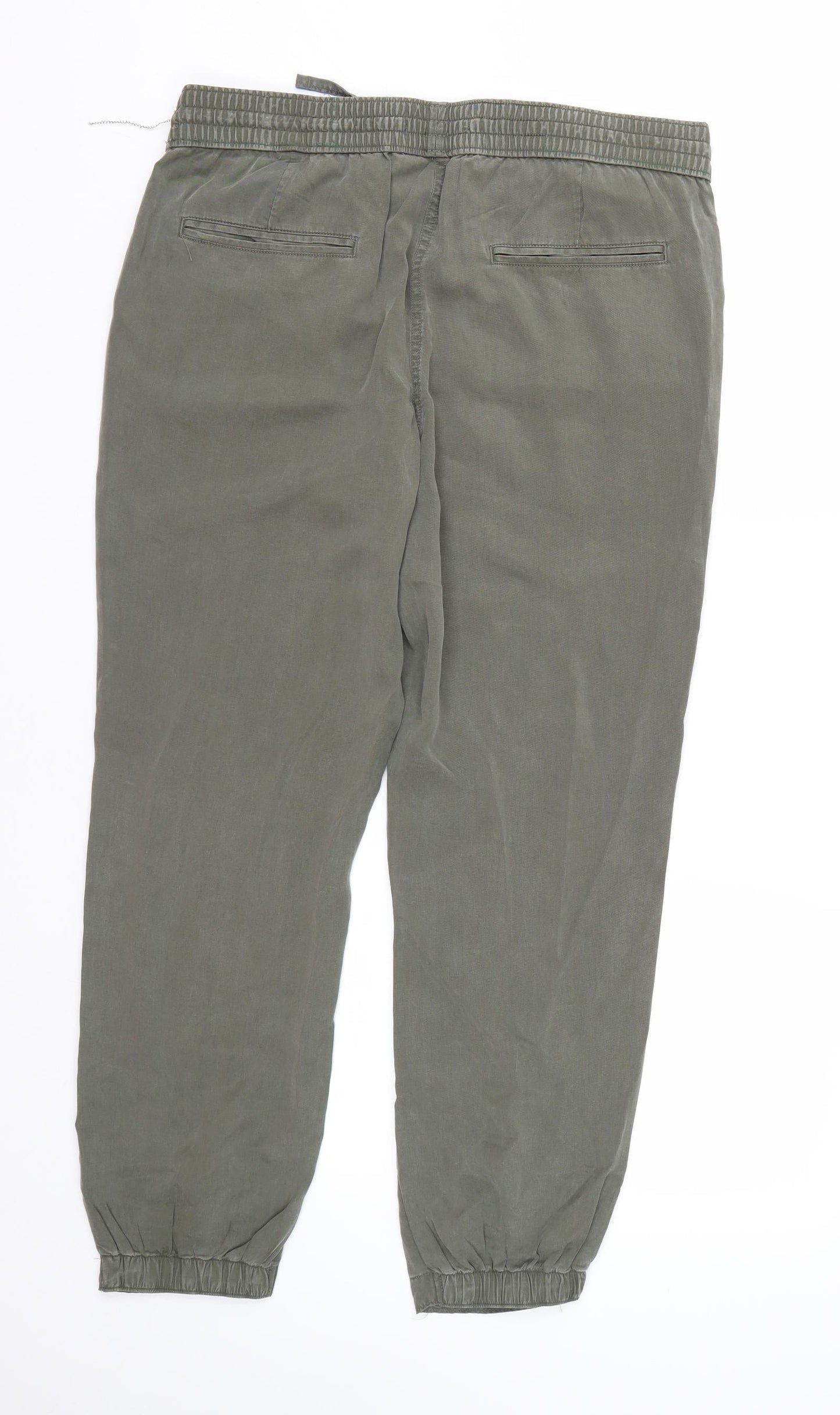 Womens UK Size 34 M&S Regular Fit Capri Green Trousers