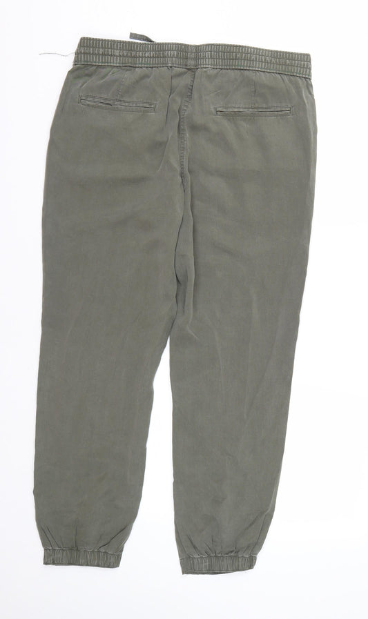 Womens UK Size 34 M&S Regular Fit Capri Green Trousers